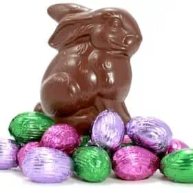 vegan easter chocolate eggs and bunny