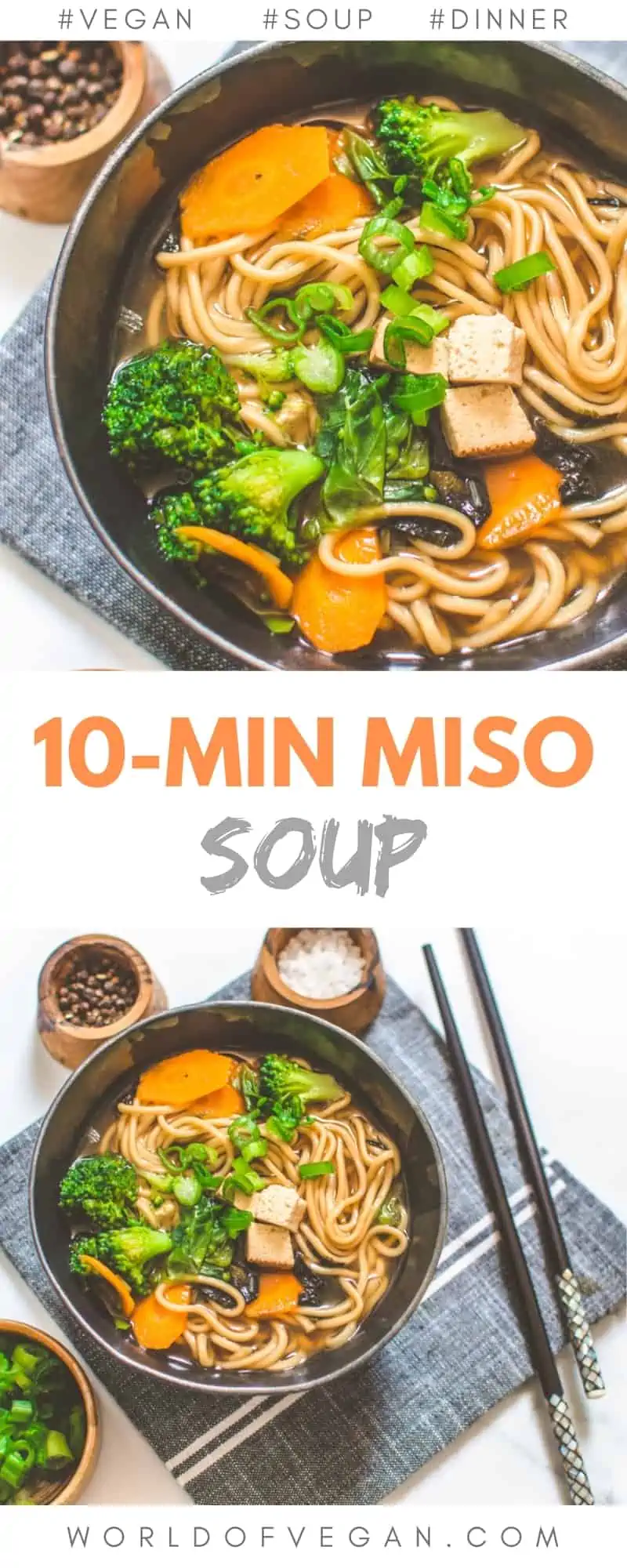 10 Min Miso Noodle Soup Recipe - World of Vegan