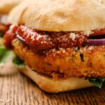 A vegan pizza burger.