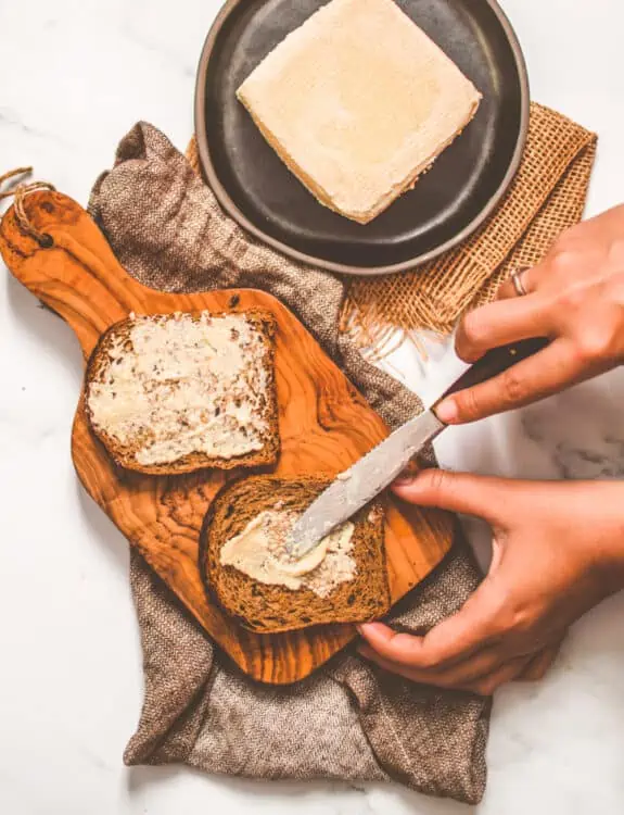 Photo of vegan butter and toast