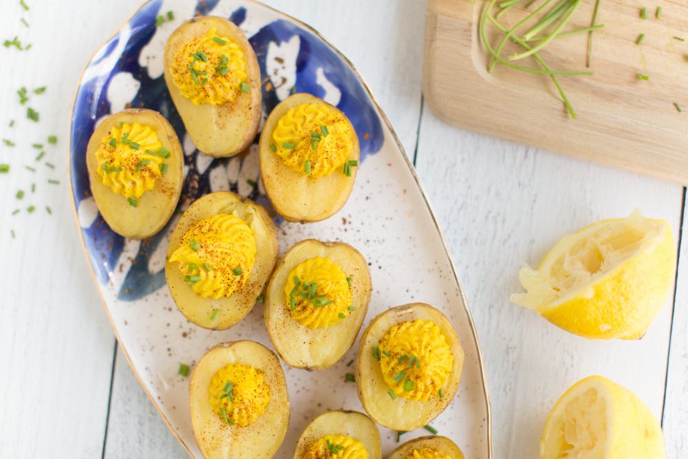 Deviled Potatoes Recipe | Easy Vegan Appetizer | WorldofVegan.com