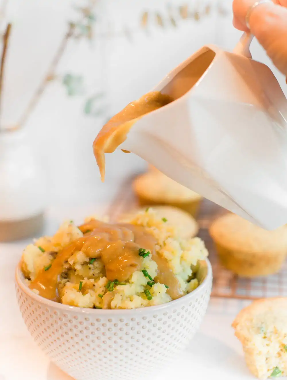 Vegan Gravy and Garlic Mashed Potatoes