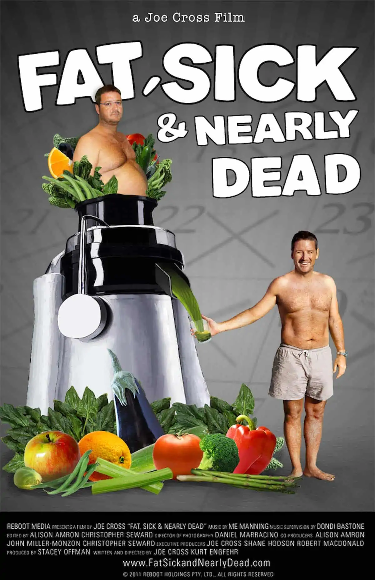 Movie poster for the juicing documentary Fat, Sick, & Nearly Dead.
