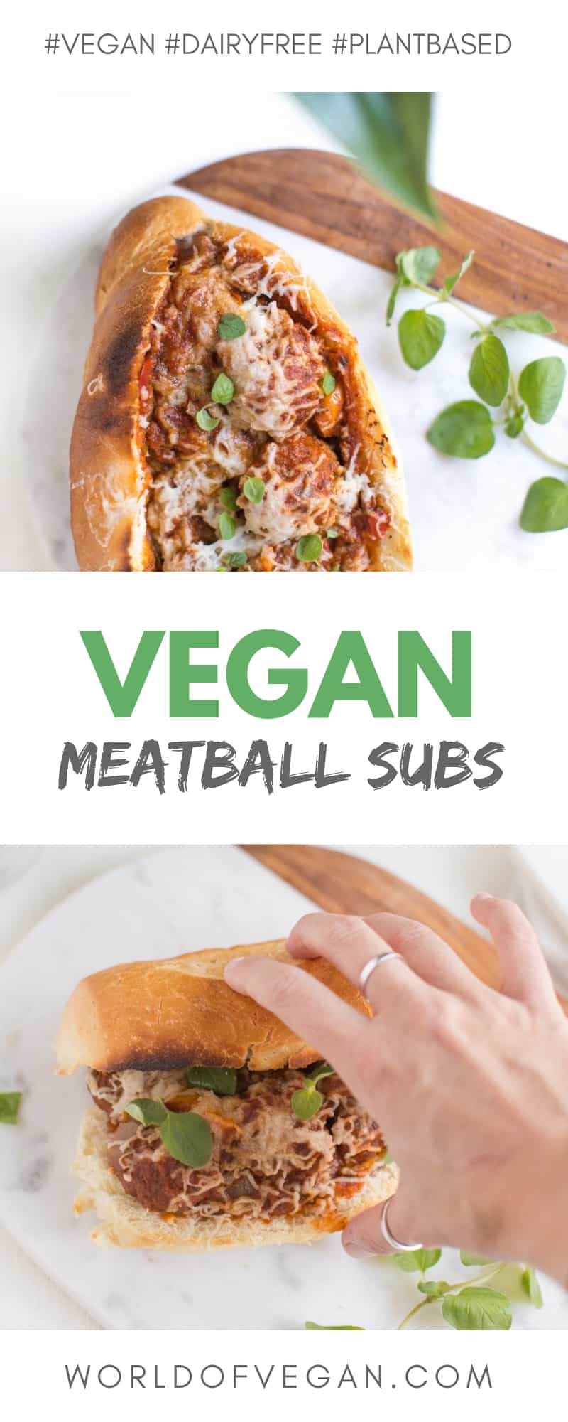Vegan Meatball Subs | Game Day Recipe | WorldofVegan.com | #meatball #vegan #recipe