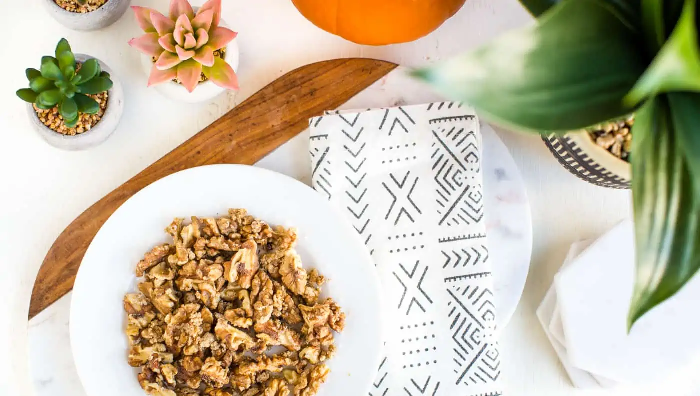 Candied Walnuts to Spruce Up Salad, Oatmeal, and Beyond!