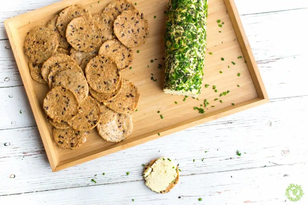 Vegan Cheese Log | Holiday Recipe | WorldofVegan.com | #vegan #cheese #holiday #recipe