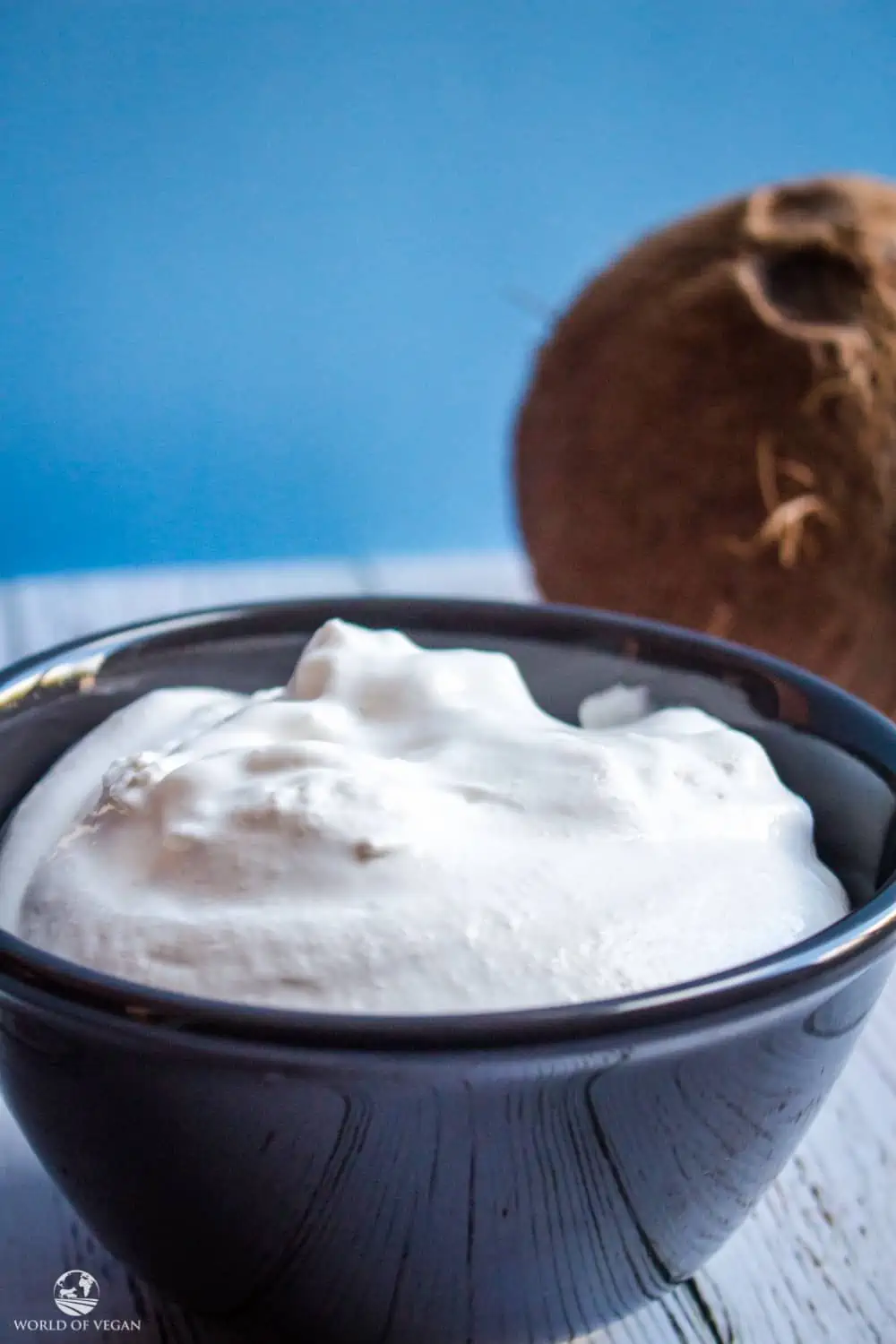 Coconut Whipped Cream | Easy Vegan Recipe | WorldofVegan.com | #holiday #recipe #dessert #coconut #vegan