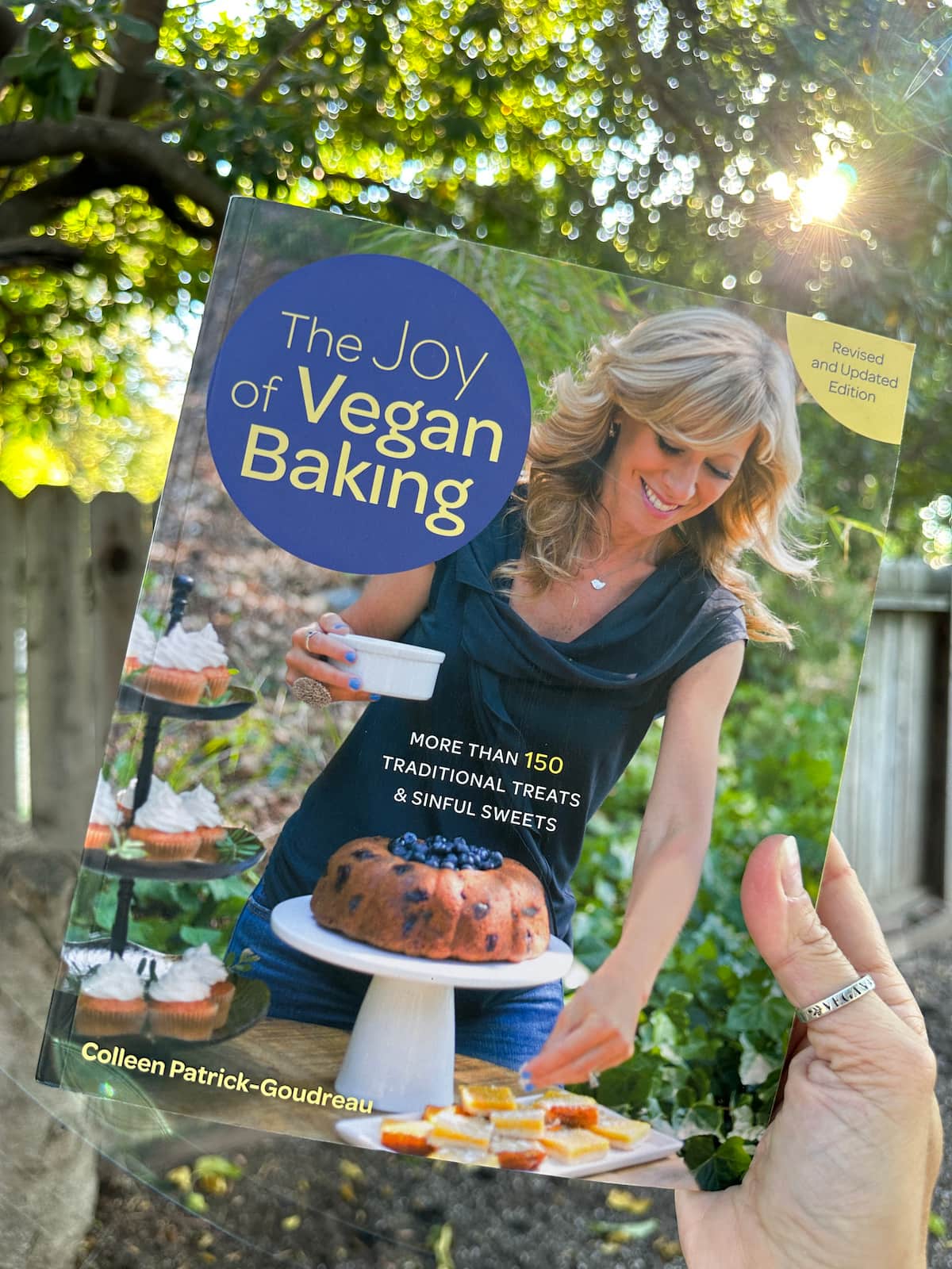 Cover art for The Joy of Vegan Baking by Colleen Patrick-Goudreau.
