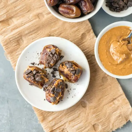 Stuffed Dates with Peanut Butter and Chocolate chips