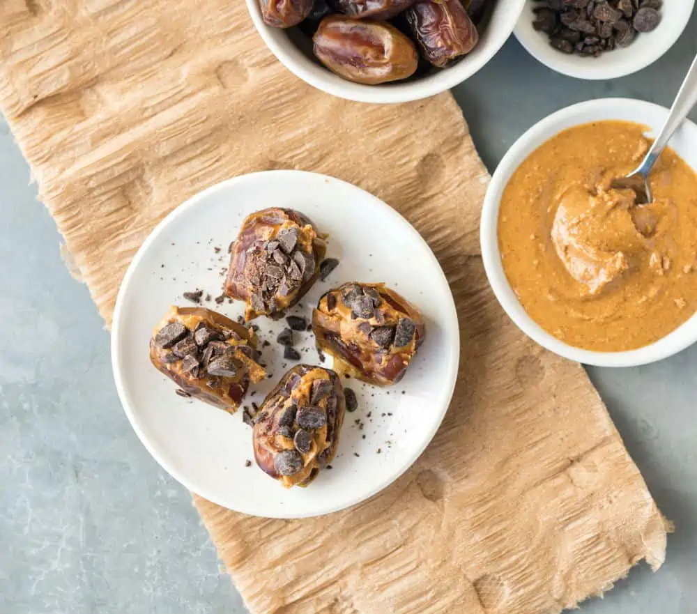 Stuffed Dates With Peanut Butter & Chocolate Chips