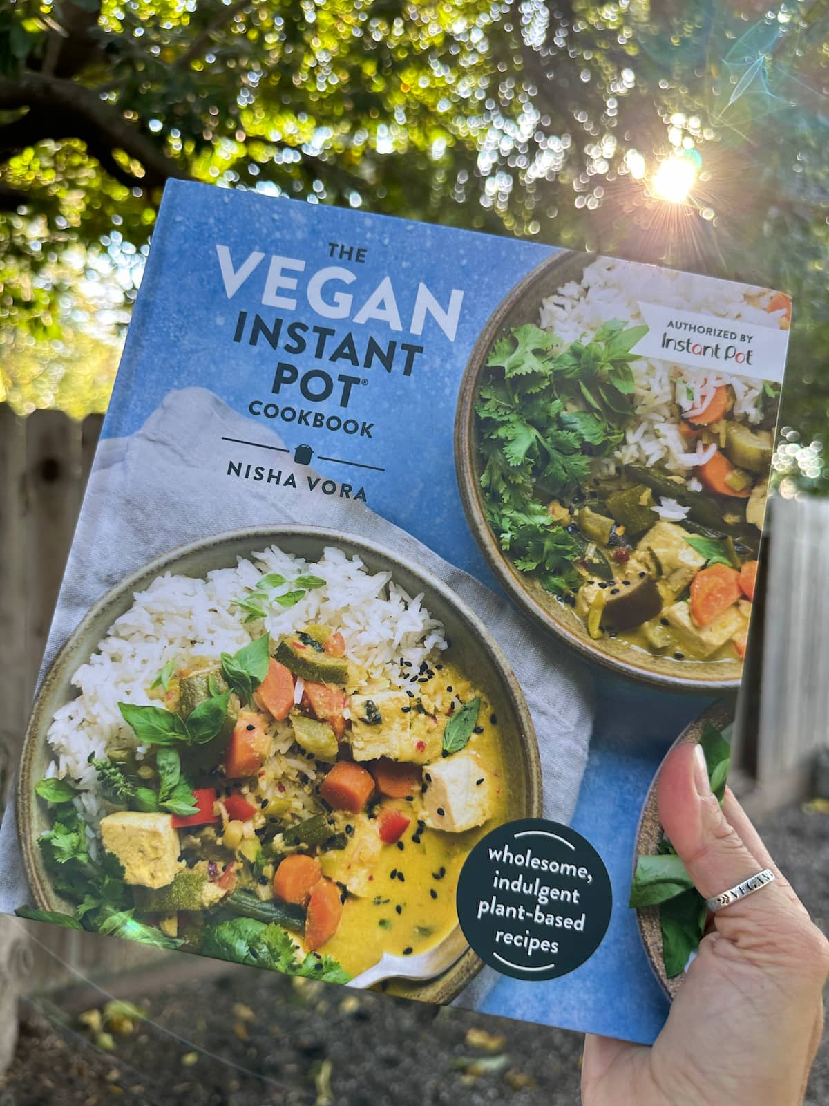 Cover art for the Vegan Instant Pot Cookbook by Nisha Vora.