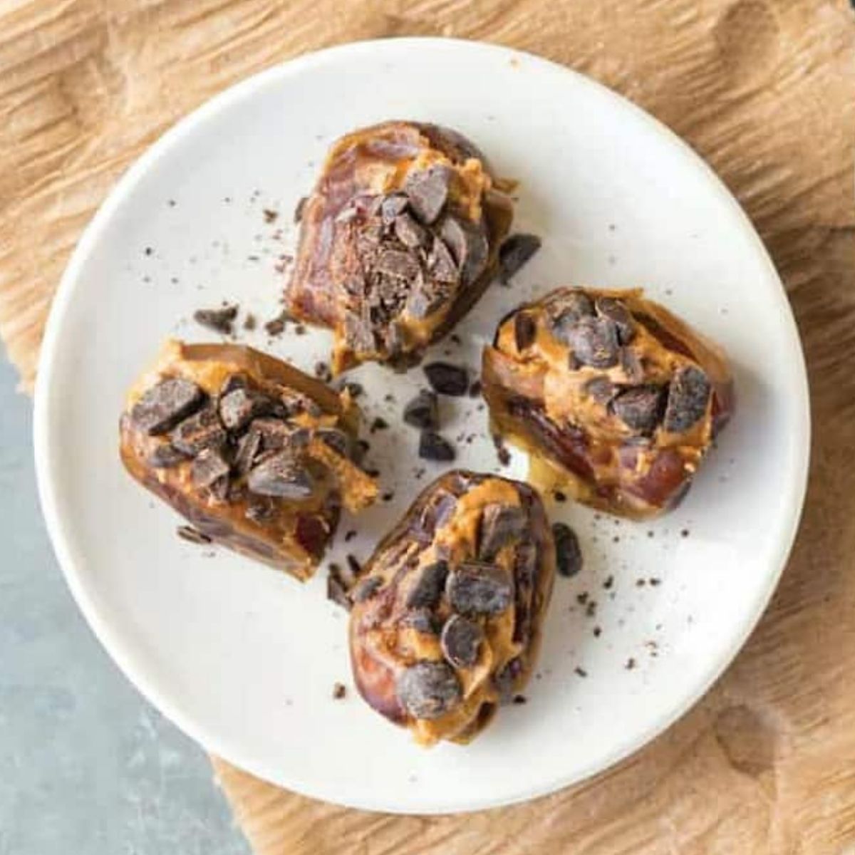 Stuffed Dates With Peanut Butter & Chocolate Chips