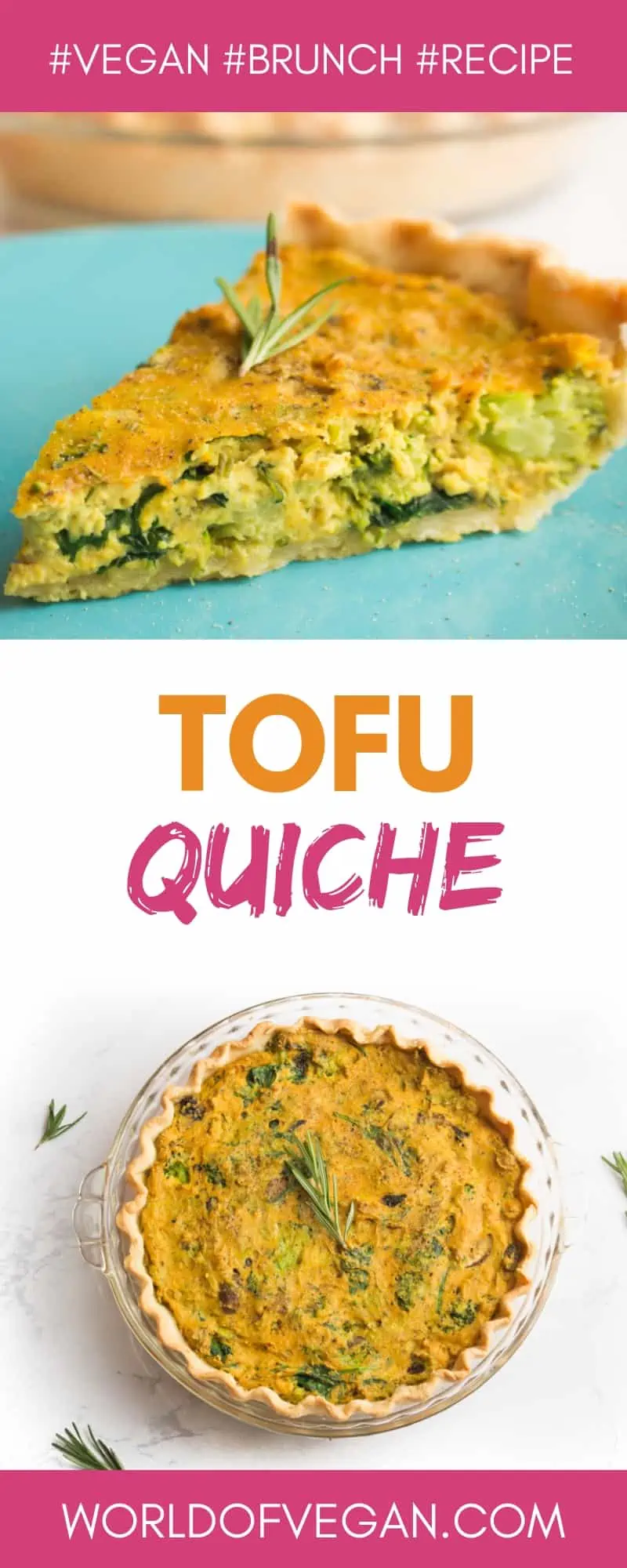 Tofu Quiche | Delicious Plant-Based Brunch Recipe | WorldOfVegan.com | #vegan #brunch #tofu #recipe #breakfast #quiche