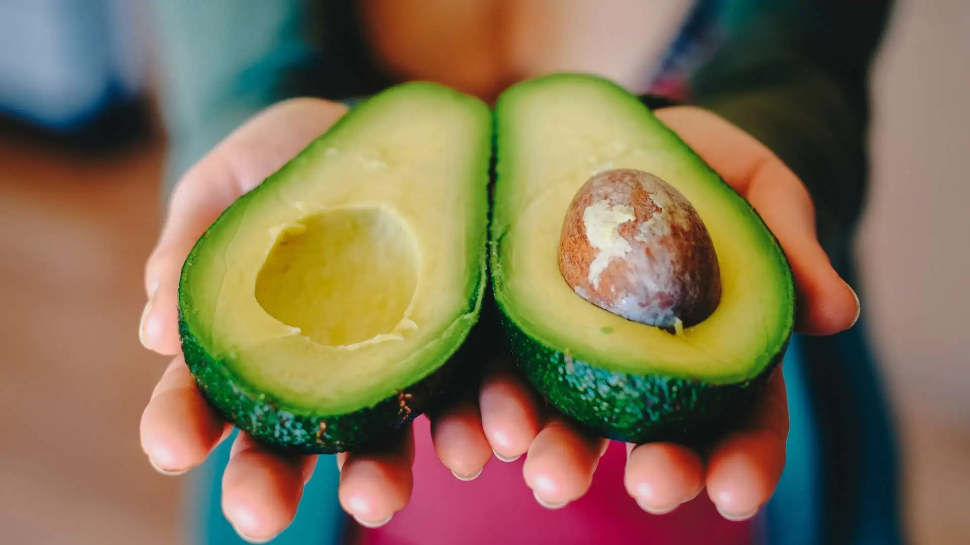 perfect avocado sliced in half