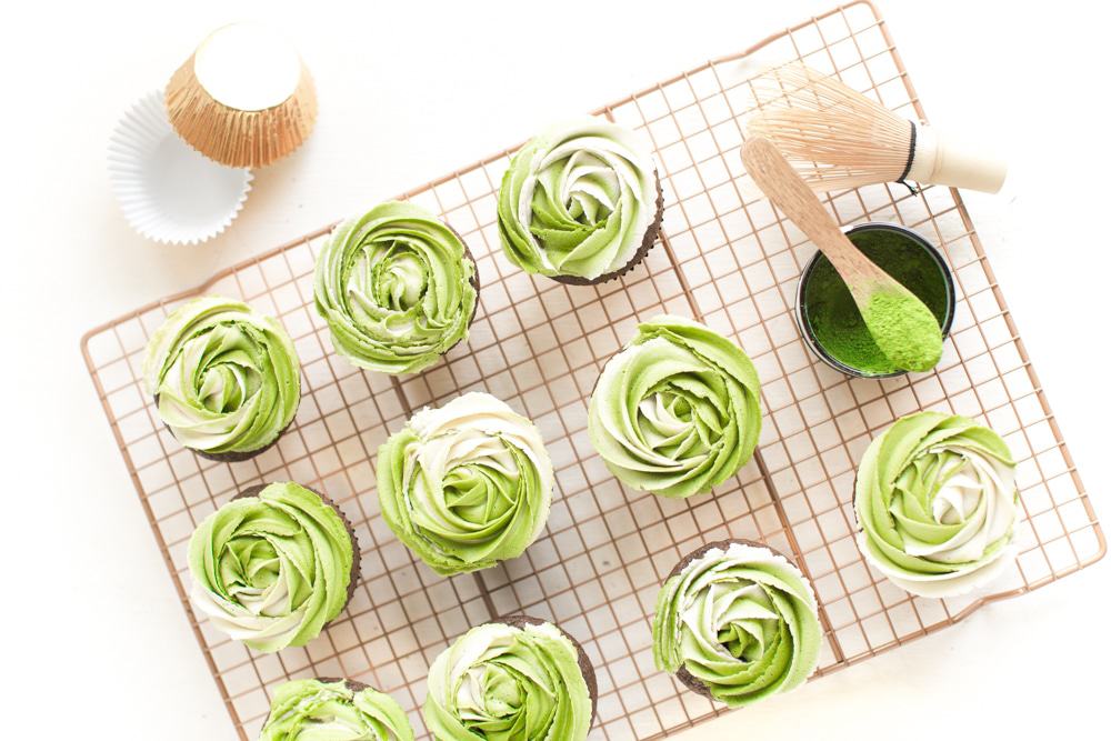 Vegan Cupcakes With Matcha Buttercream Frosting