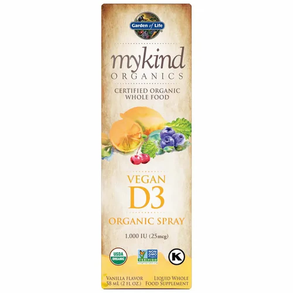 The packaging for mykind organics vegan vitamin D3 spray.