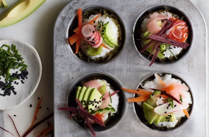Easy Vegan Sushi Cupcakes | World of Vegan | #sushi #vegan #cupcakes #cakes #worldofvegan #appetizer #party