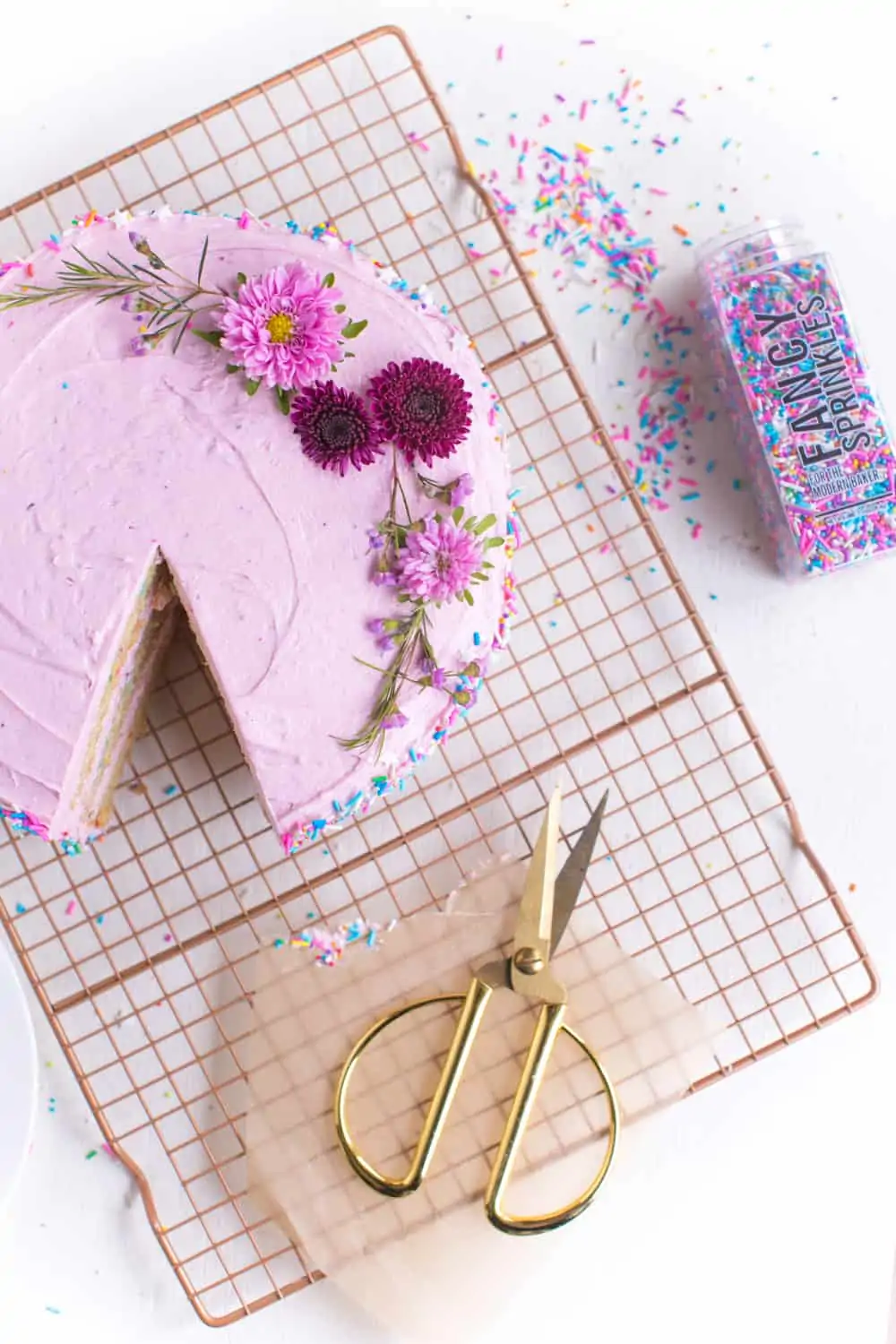 Vegan Birthday Cake | Confetti Cake With Fancy Sprinkles | WorldofVegan.com | #vegan #cake #birthday #confetti #baking #recipe #food