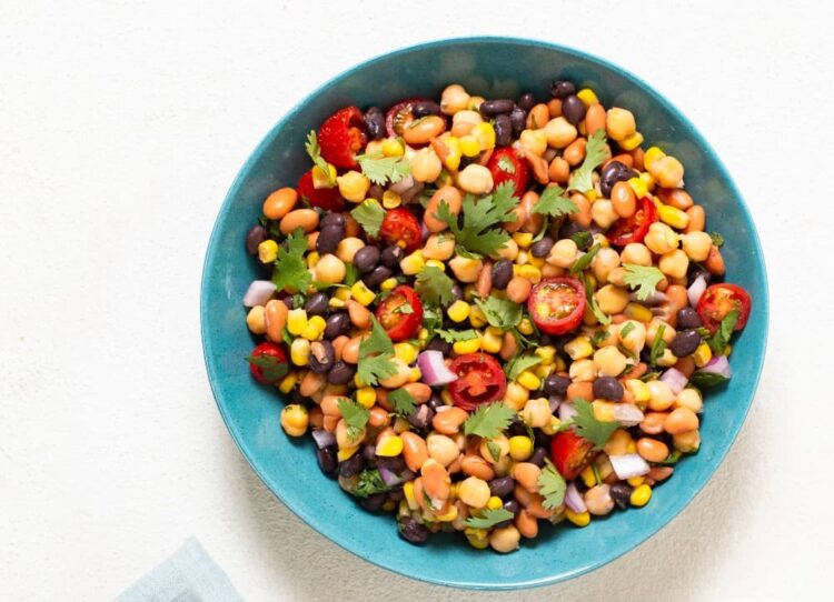 Easy Vegan 3 Bean Salad—Fiesta Style!