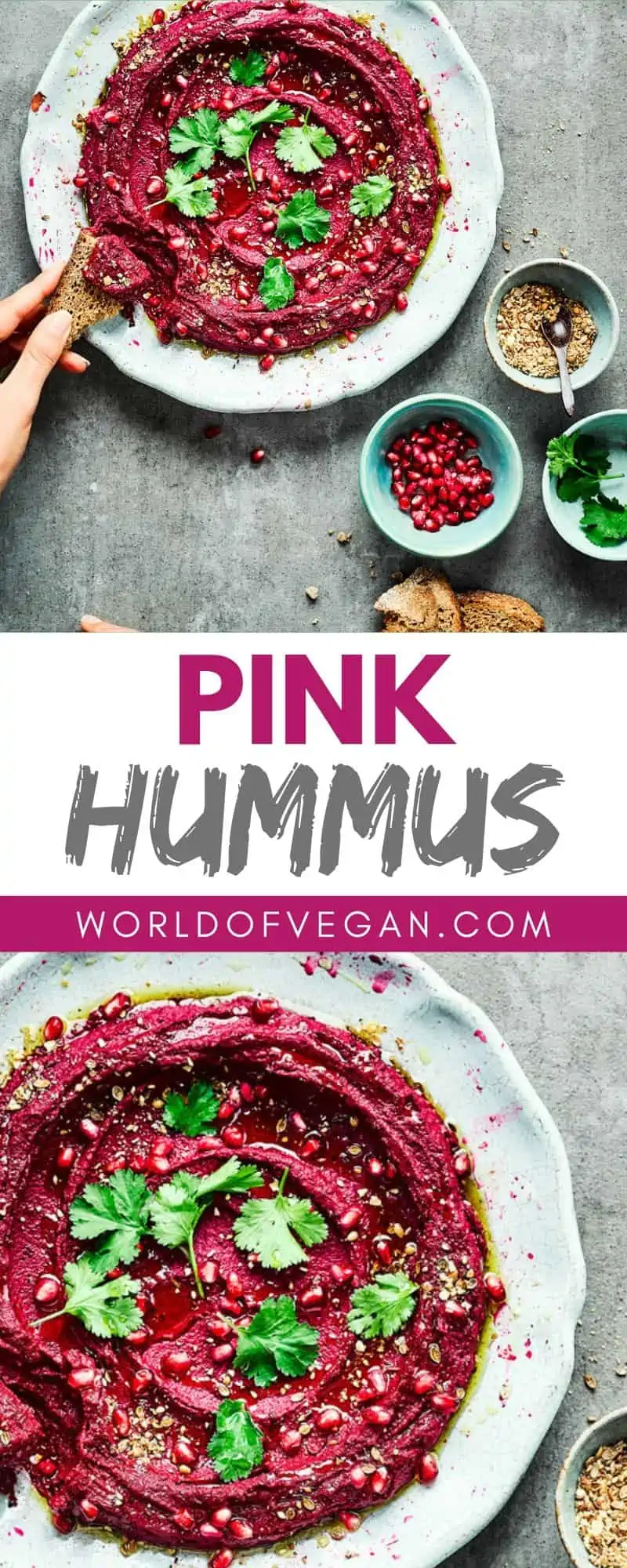Roasted Beetroot Hummus | Easy Vegan Spread | World of Vegan | #hummus #beetroot #snack #spread #easy #dip #worldofvegan