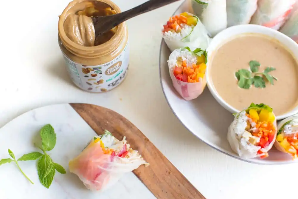 Peanut Dipping Sauce Recipe With Vegan Spring Rolls