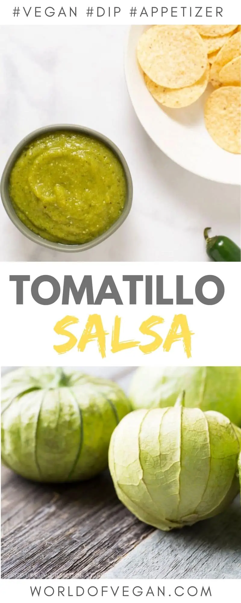 Easy Tomatillo Salsa Recipe | World of Vegan | #salsa #tomatillo #appetizer #mexican #worldofvegan