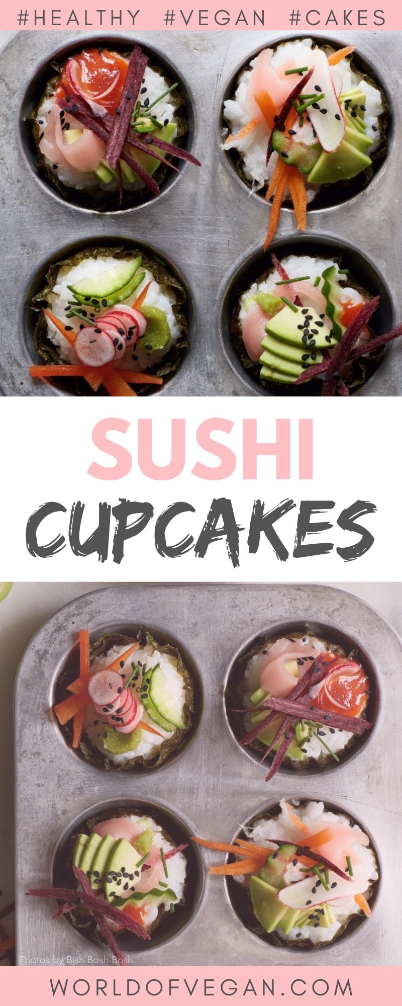 Easy Vegan Sushi Cupcakes | World of Vegan | #sushi #vegan #cupcakes #cakes #worldofvegan #appetizer #party