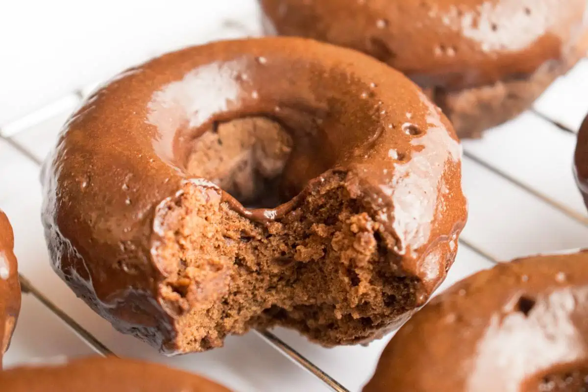 Vegan Double Chocolate Donuts | WorldofVegan.com | #vegan #baking #dessert