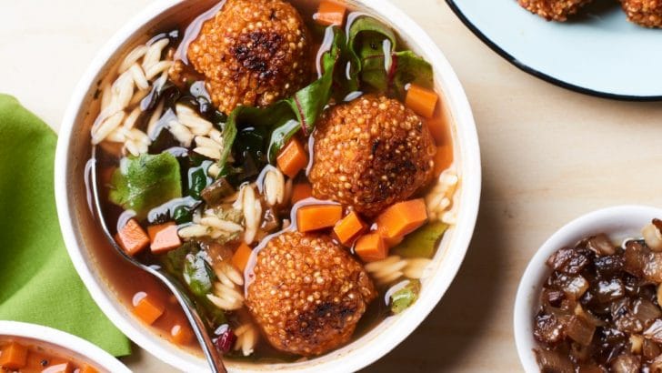 Italian Soup with Quinoa Meatballs