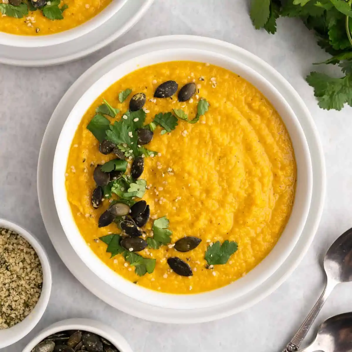 A bowl of garnished toor dal.