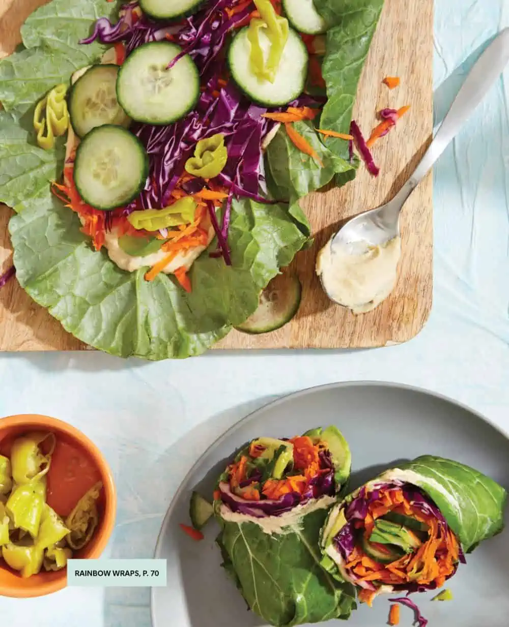 Rainbow Collard Wraps | Veggie Packed Recipe | World of Vegan | #vegan #wraps #collard #rainbow #raw #recipe #worldofvegan