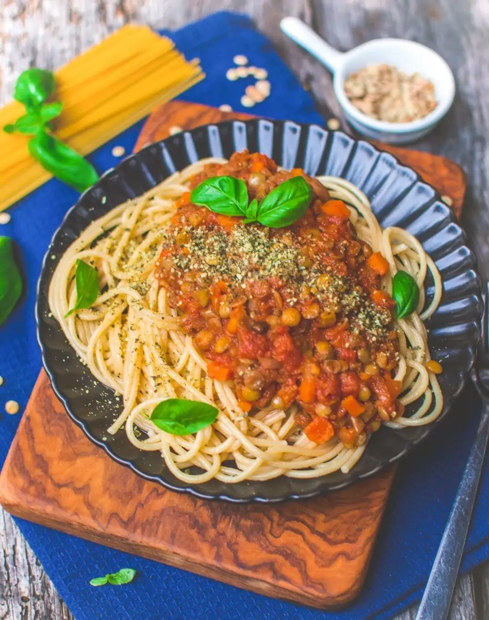 Vegan Lentil Bolognese Pasta with a Protein-Packed Sauce