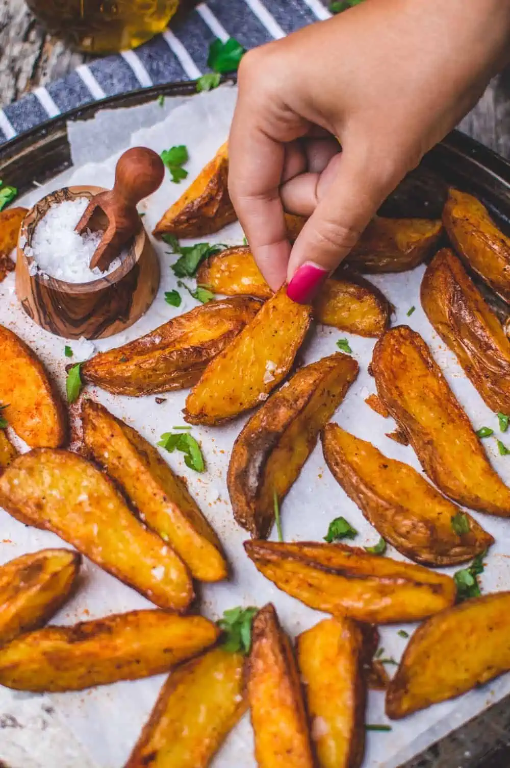 Potato Wedges (Baked or Air Fried!) - The Cozy Cook