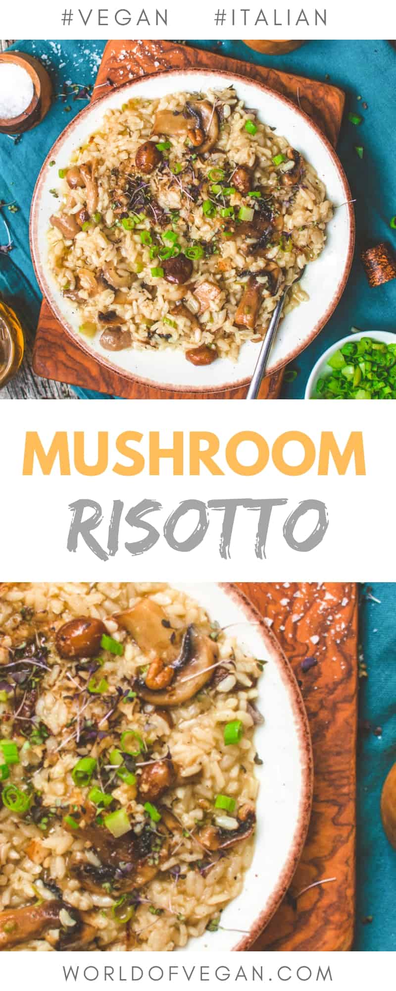Vegan Mushroom Risotto | Italian Dinner | World of Vegan | #risotto #vegan #mushrooms #italian #dinner #recipe #worldofvegan