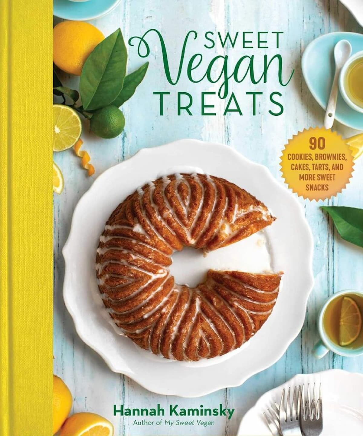 Cover art for Sweet Vegan Treats, dessert cookbook by Hannah Kaminsky.