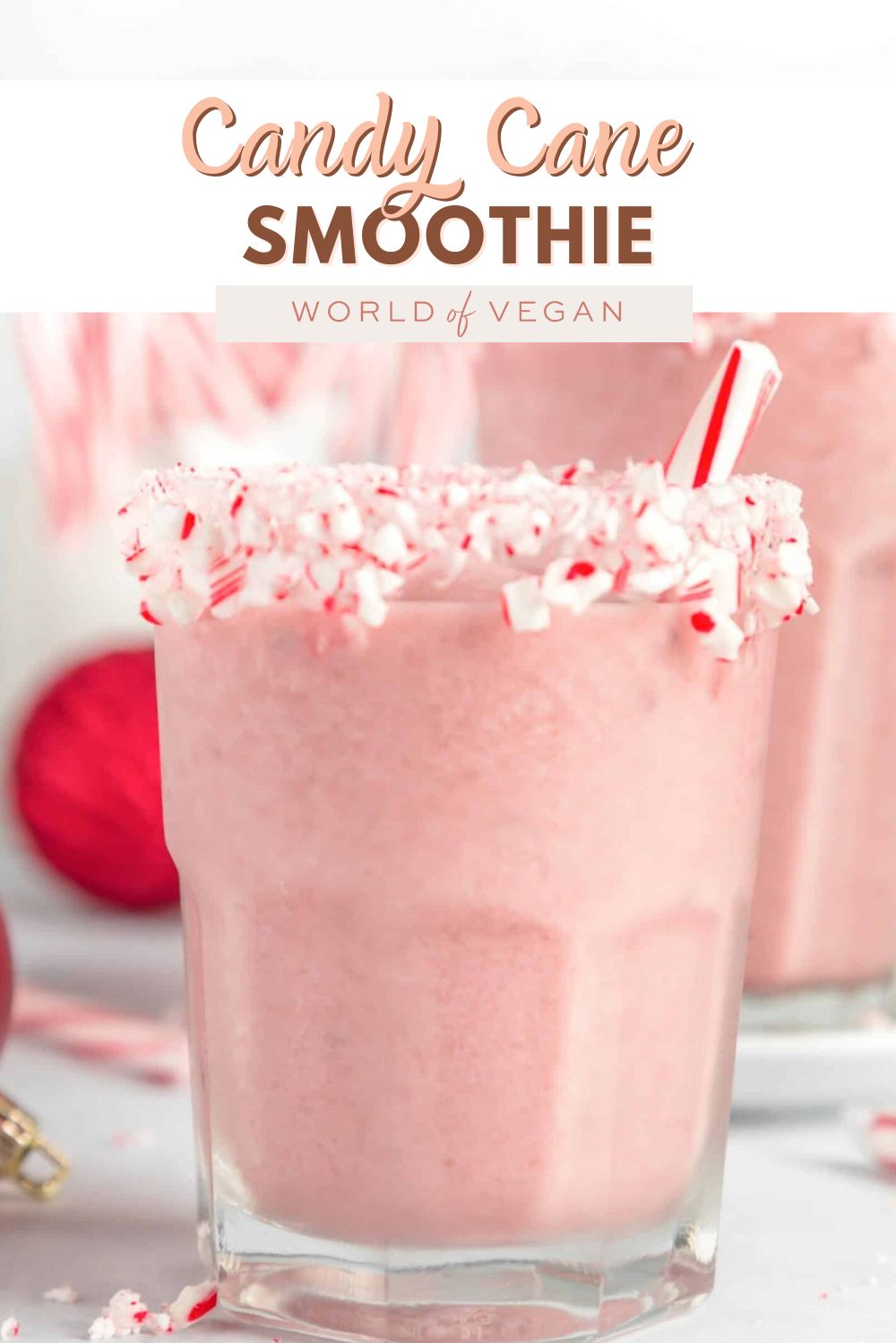 Vegan Candy Cane Smoothie A Perfect Pink Peppermint Treat