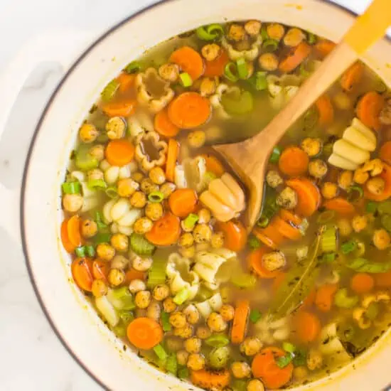 Vegan Roasted Chickpea Noodle Soup