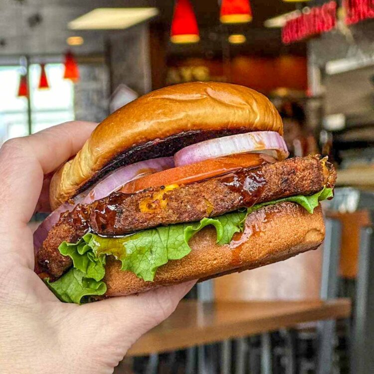 A vegan burger option at Denny's.