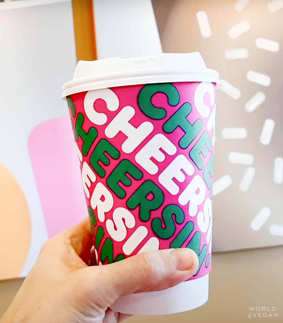 dunkin donuts dairy free oat milk coffee in cheers cup