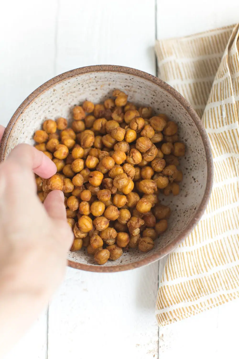 Easy Roasted Chickpea Snack in a bowl.