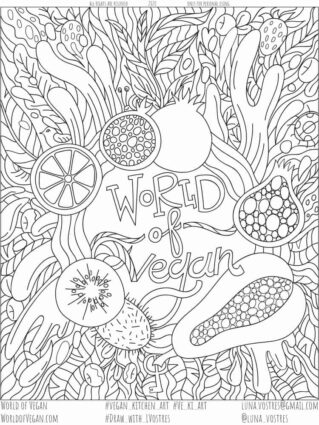 World of Vegan Coloring Page
