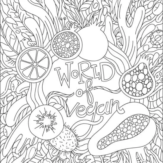 World of Vegan Coloring Page