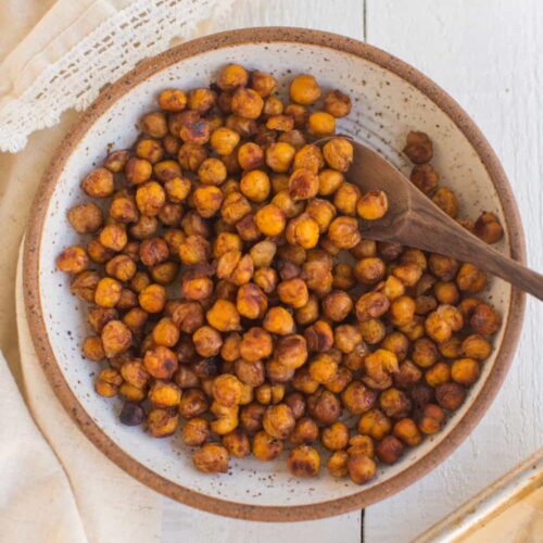 Maple Cinnamon Roasted Chickpeas Vegan Snack