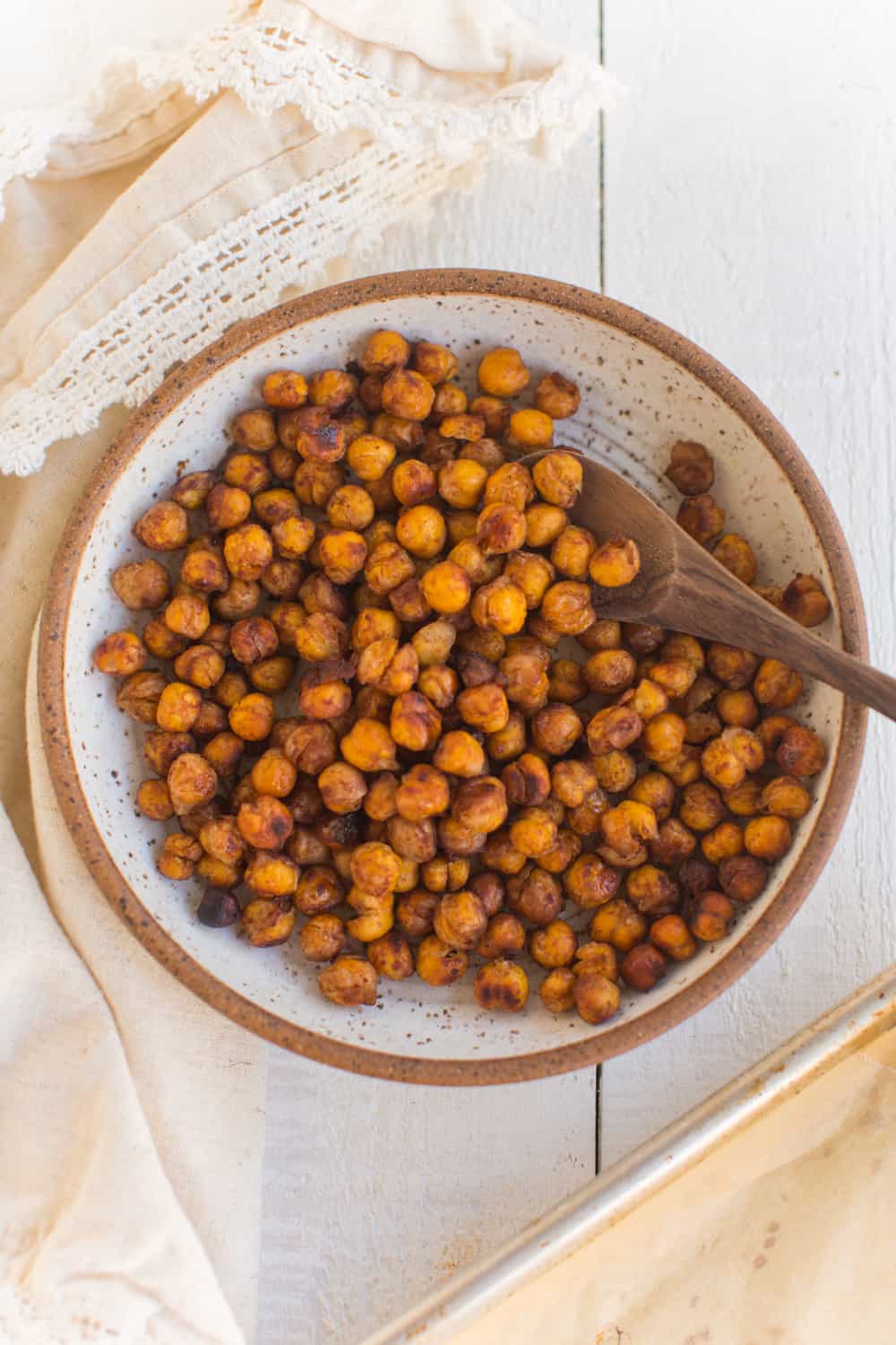 Maple Cinnamon Roasted Chickpeas Vegan Snack