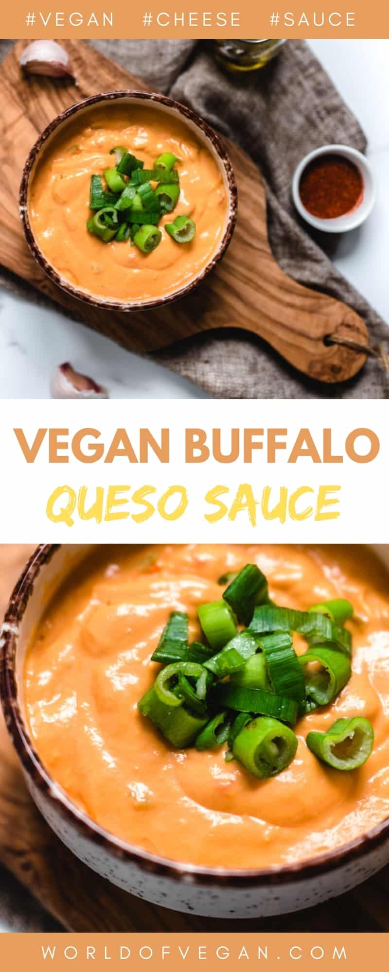 World of Vegan Buffalo Mac and Cheese Sauce Pintrest Graphic