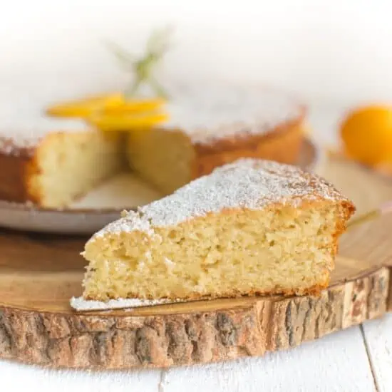 Vegan Lemon Olive Oil Cake Slice Recipe Photo