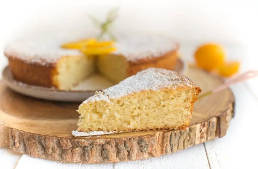 Vegan Lemon Olive Oil Cake Slice Recipe Photo