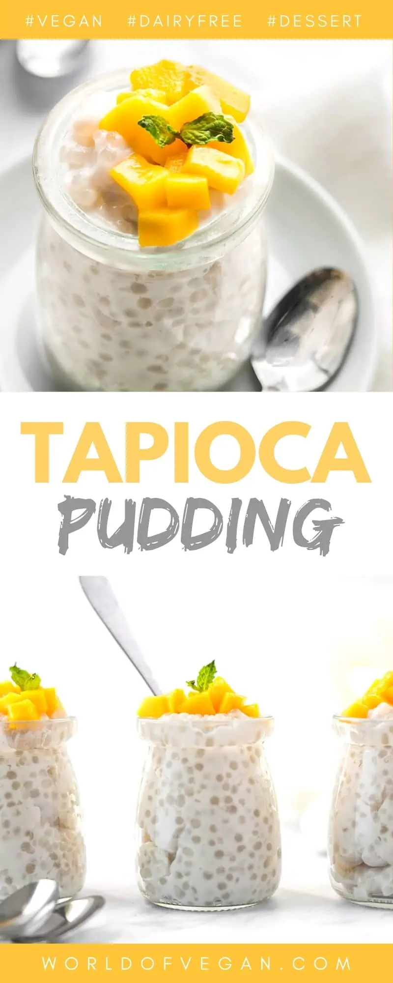 Vegan Tapioca Pudding topped with Mango Recipe