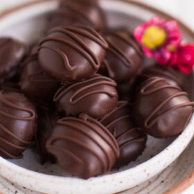 Vegan Chocolate Truffles in a bowl.