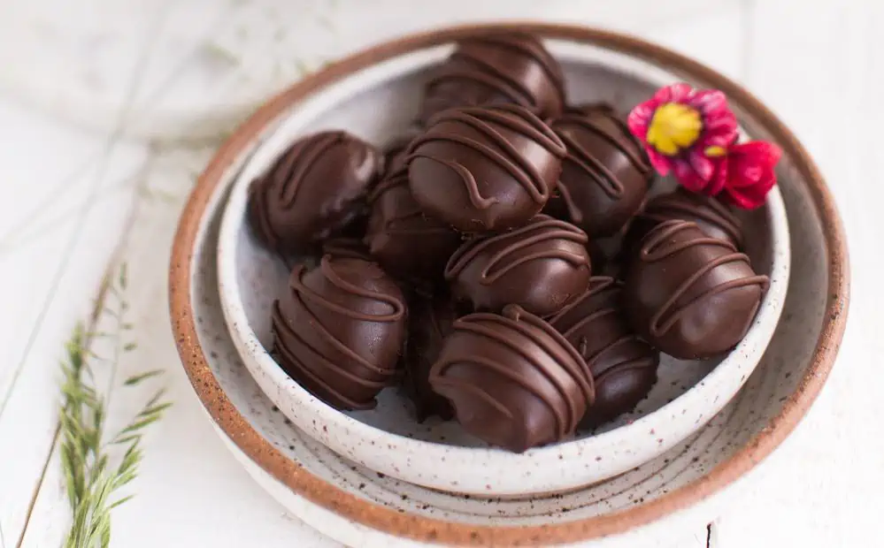 Homemade Vegan Chocolate Truffles in a bowl